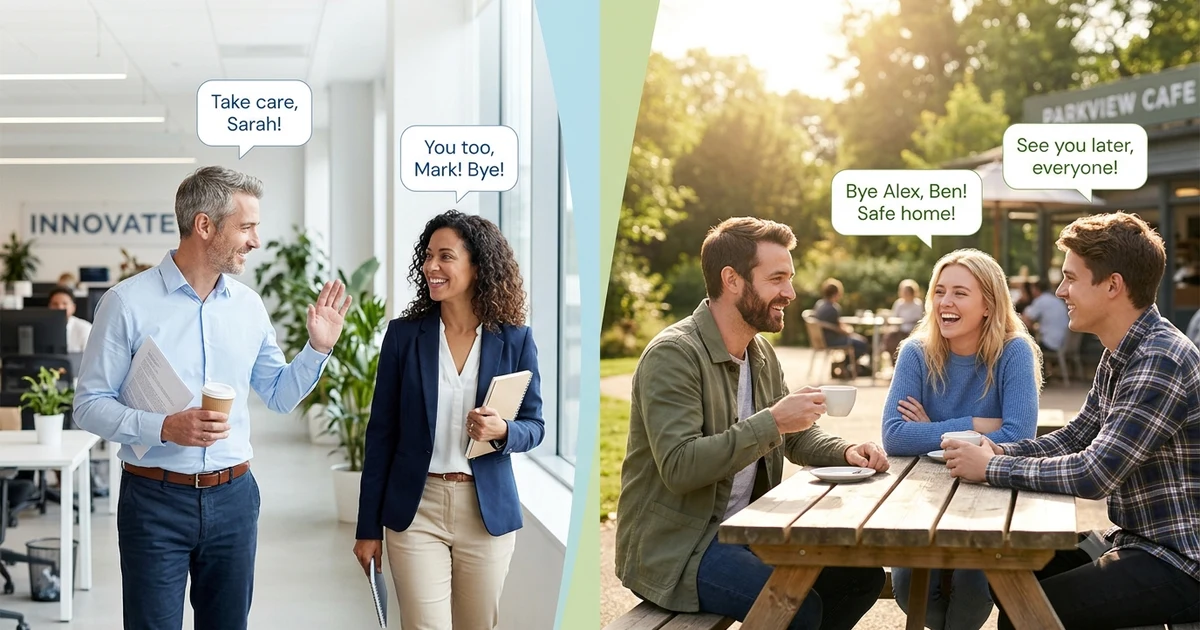 Professional and friendly alternatives to have a good rest of your day displayed as farewell phrases for workplace and everyday conversations.