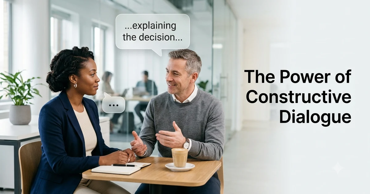 Professional conversation showing respectful ways to say I respect your decision in workplace and everyday communication.