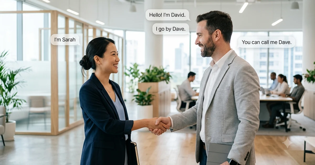 Professional introducing themselves in a business meeting
