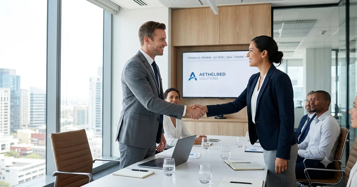Professional business meeting with colleagues concluding a presentation, representing professional alternatives to saying I hope you enjoyed in workplace communication.