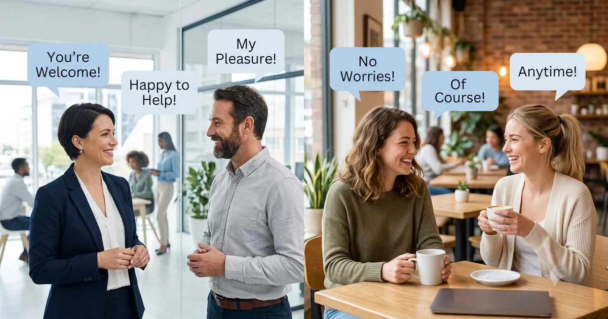 Professional and casual alternatives to saying no problem with examples for workplace and everyday conversations.
