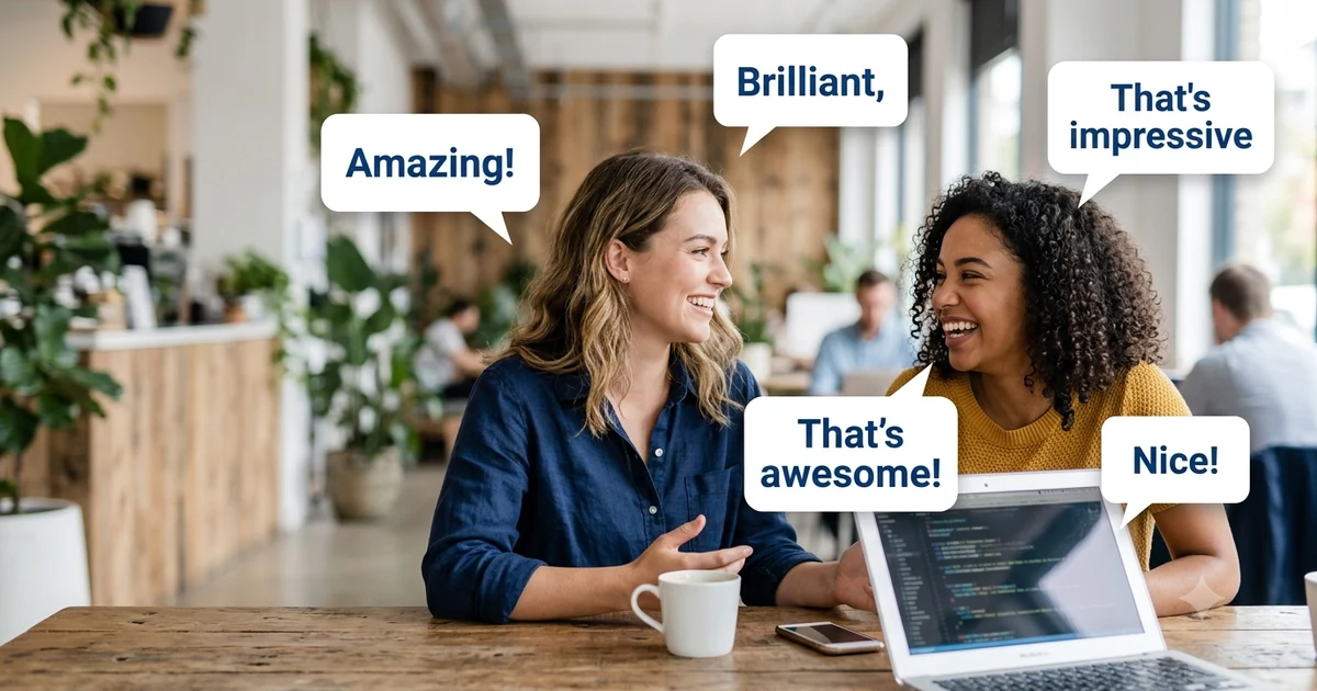Other ways to say how cool with common English alternatives for texting, conversations, and social media.